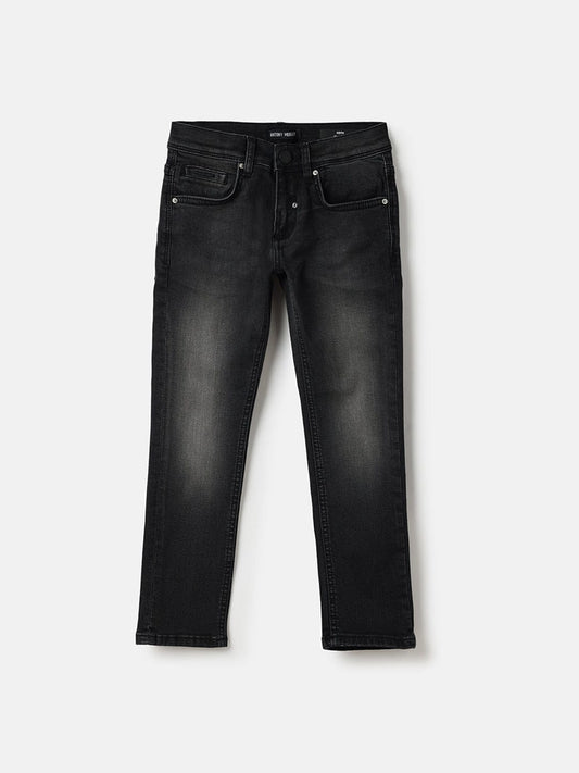 Antony Morato Boys Black Skinny Fit Washed Jeans