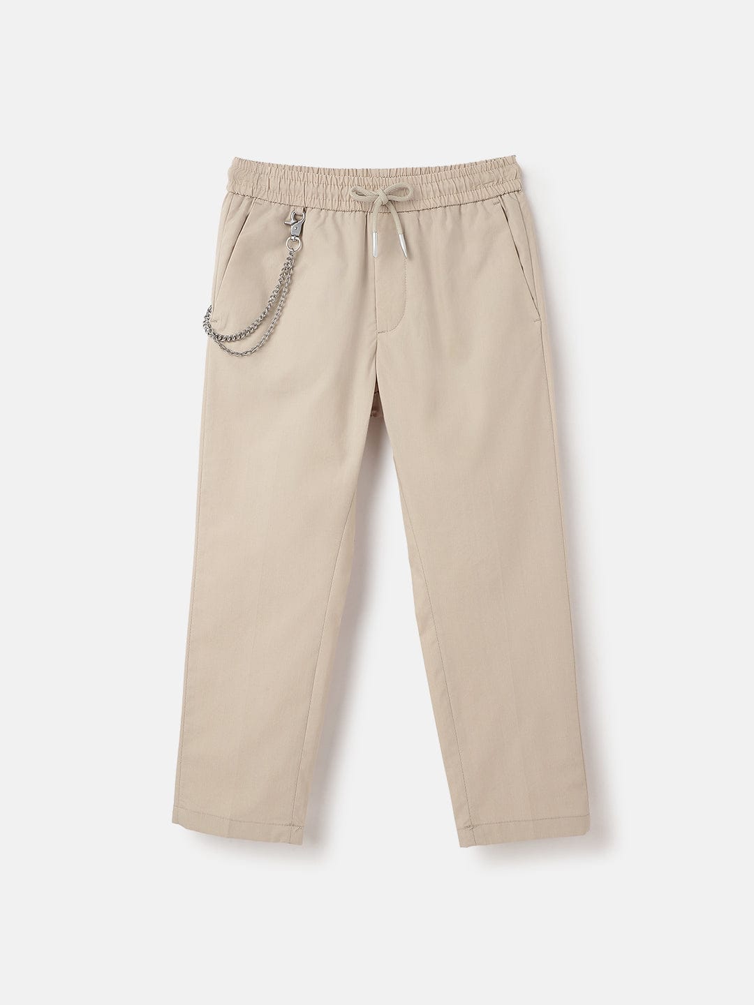 Antony Morato Boys Beige Carrot Fit Solid Trouser
