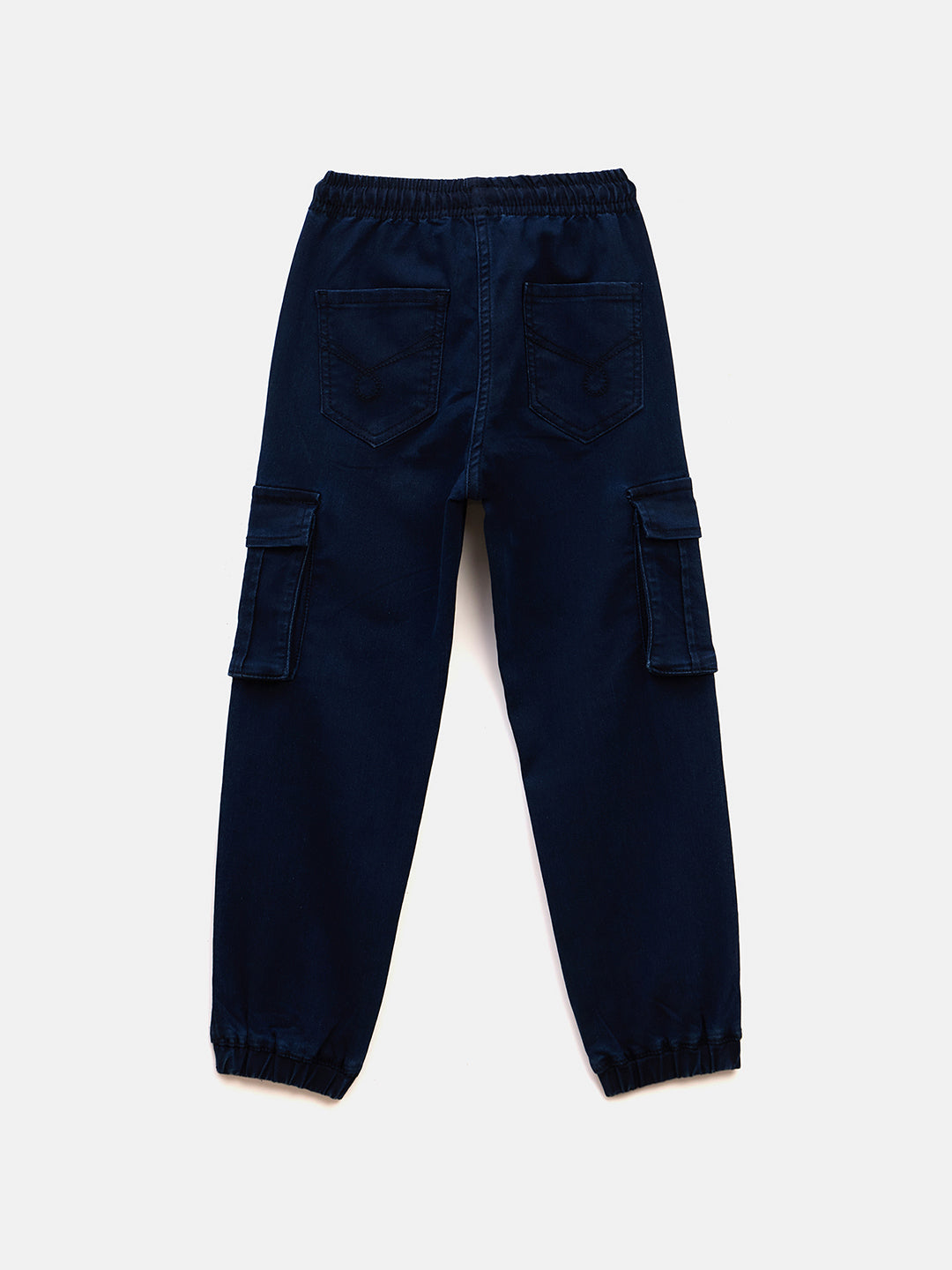 Blue Giraffe Girls Blue Loose Fit Solid Jeans