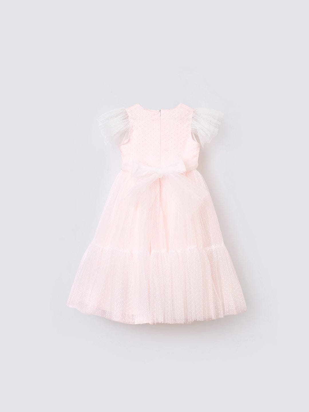 Blue Giraffe Girls Pink Solid Round Neck Dress