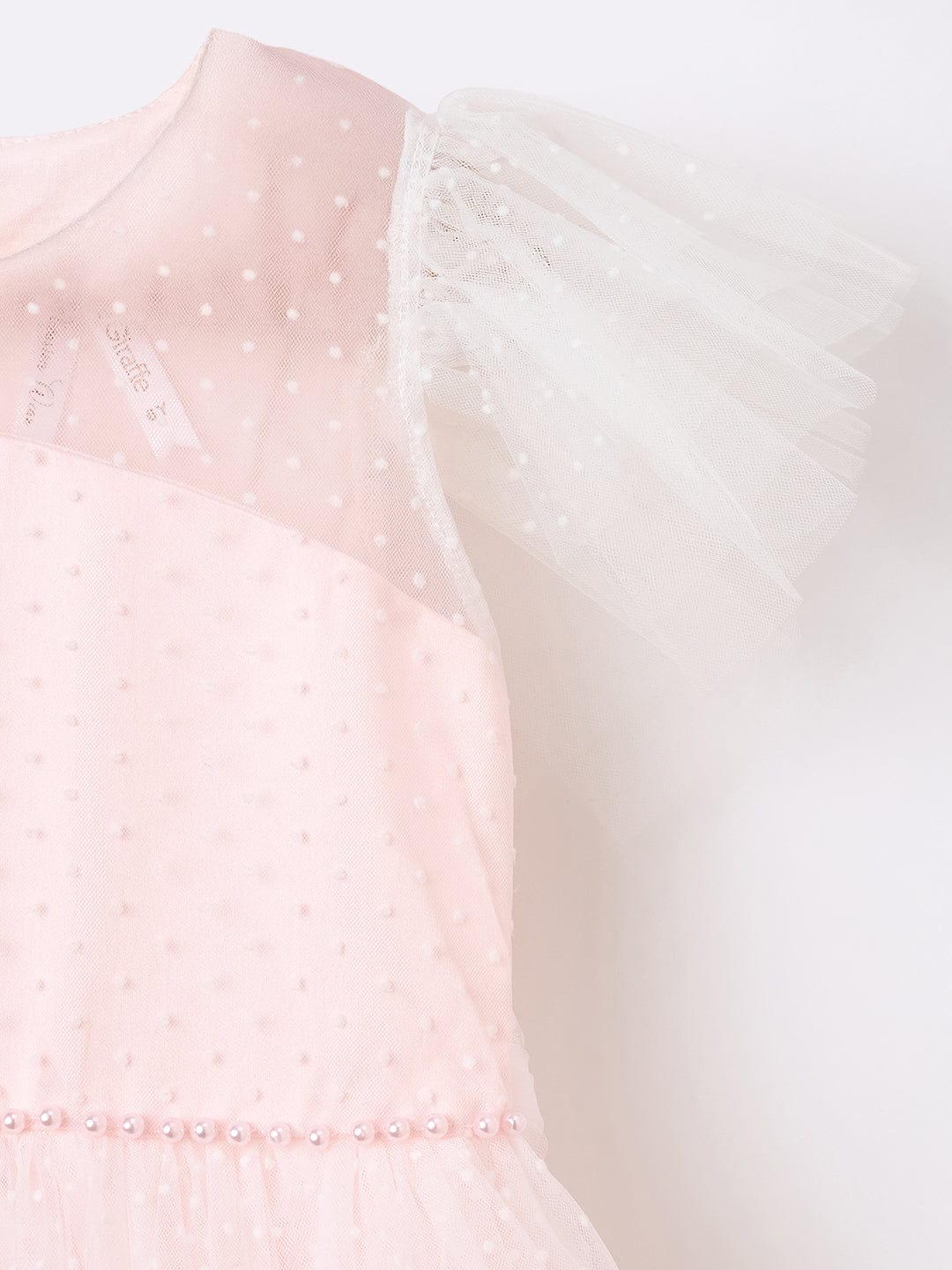 Blue Giraffe Girls Pink Solid Round Neck Dress