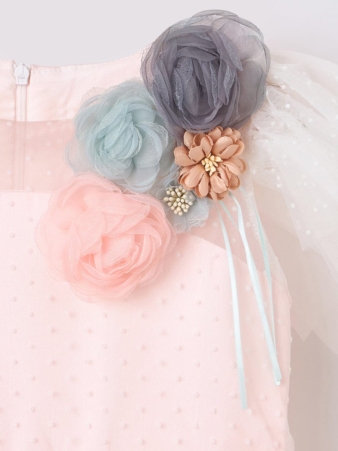 Blue Giraffe Girls Pink Solid Round Neck Dress