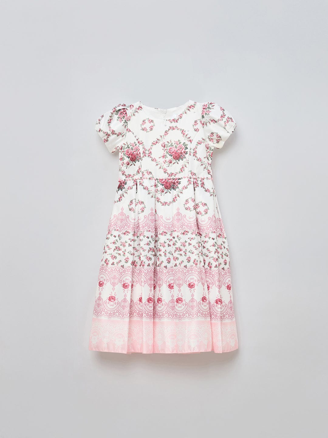 Blue Giraffe Girls Pink Solid V Neck Dress