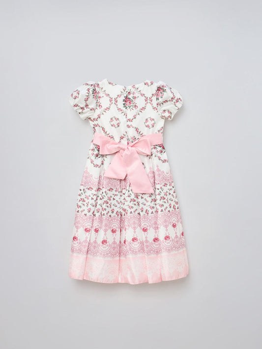 Blue Giraffe Girls Pink Solid V Neck Dress