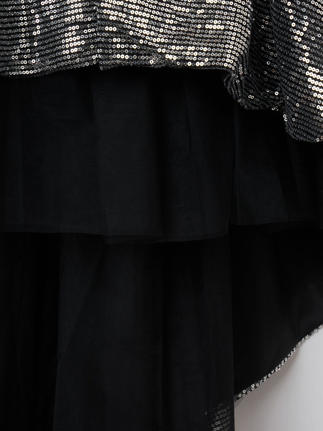 Blue Giraffe Girls Black Solid Round Neck Dress