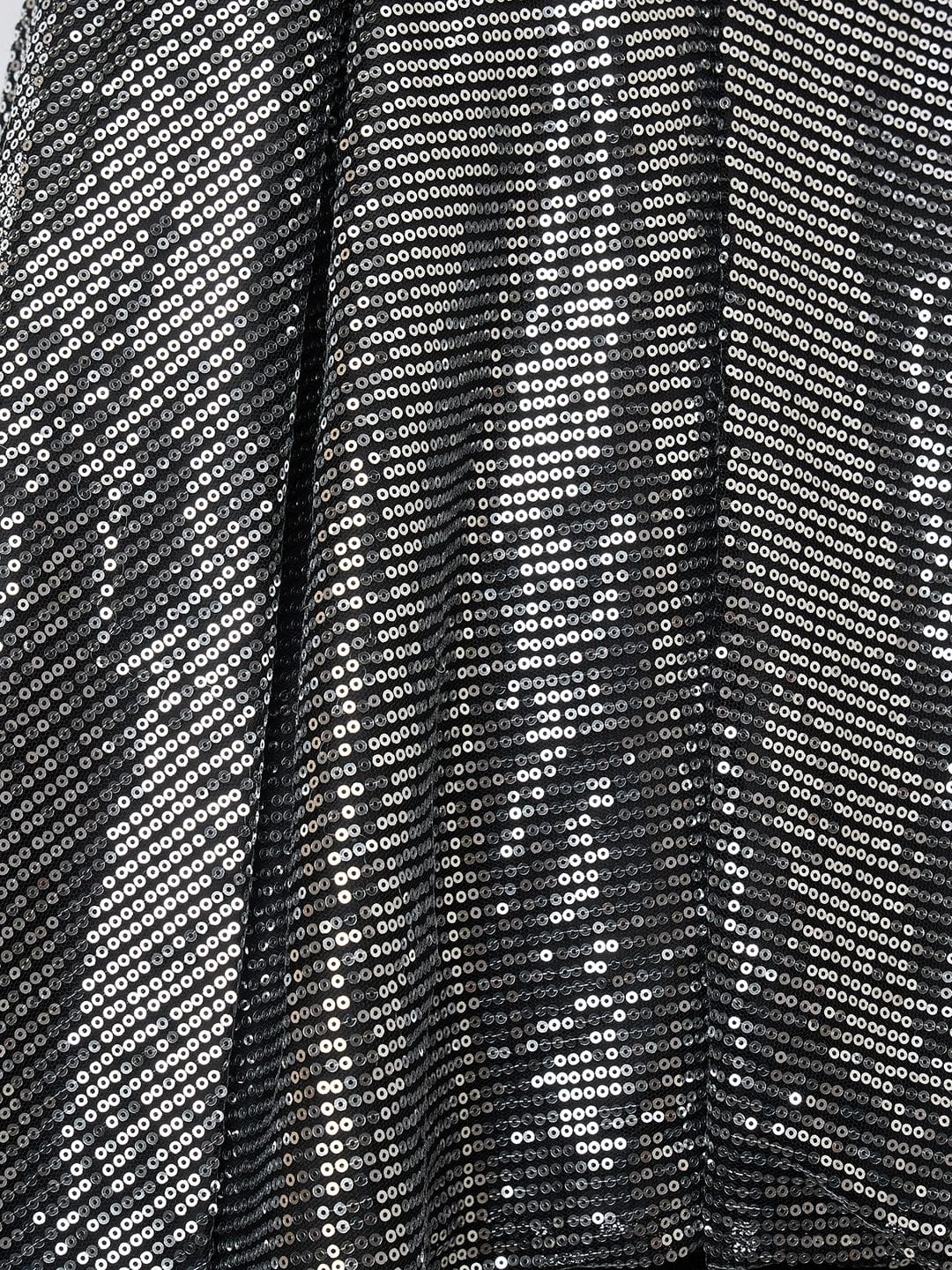 Blue Giraffe Girls Black Solid Round Neck Dress