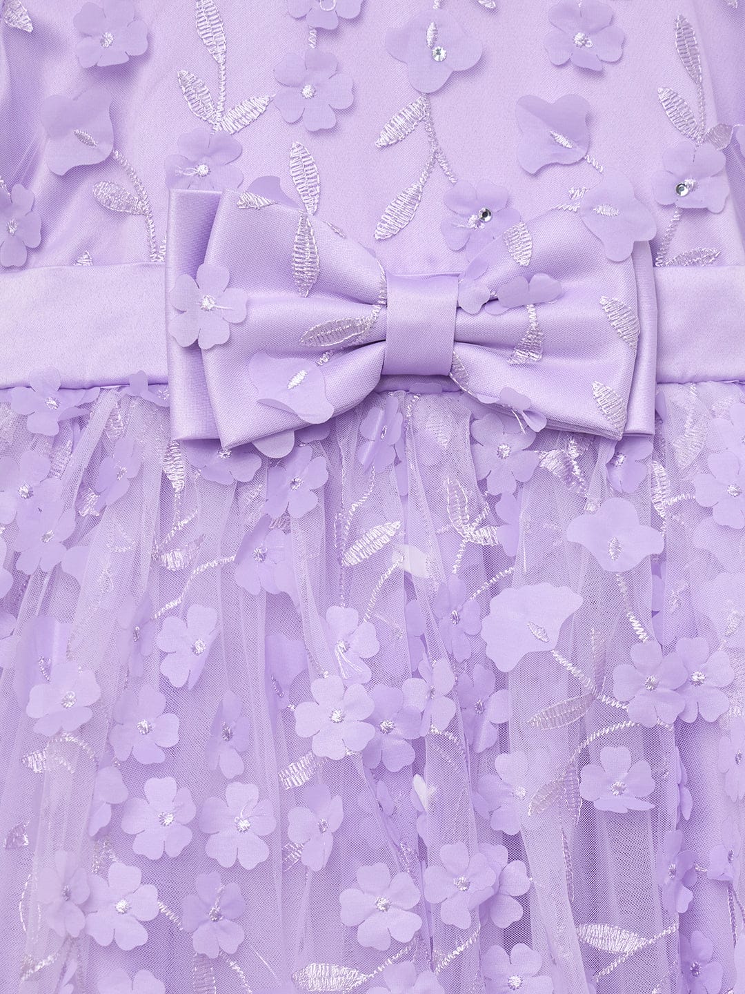 Blue Giraffe Girls Purple Solid Round Neck Dress