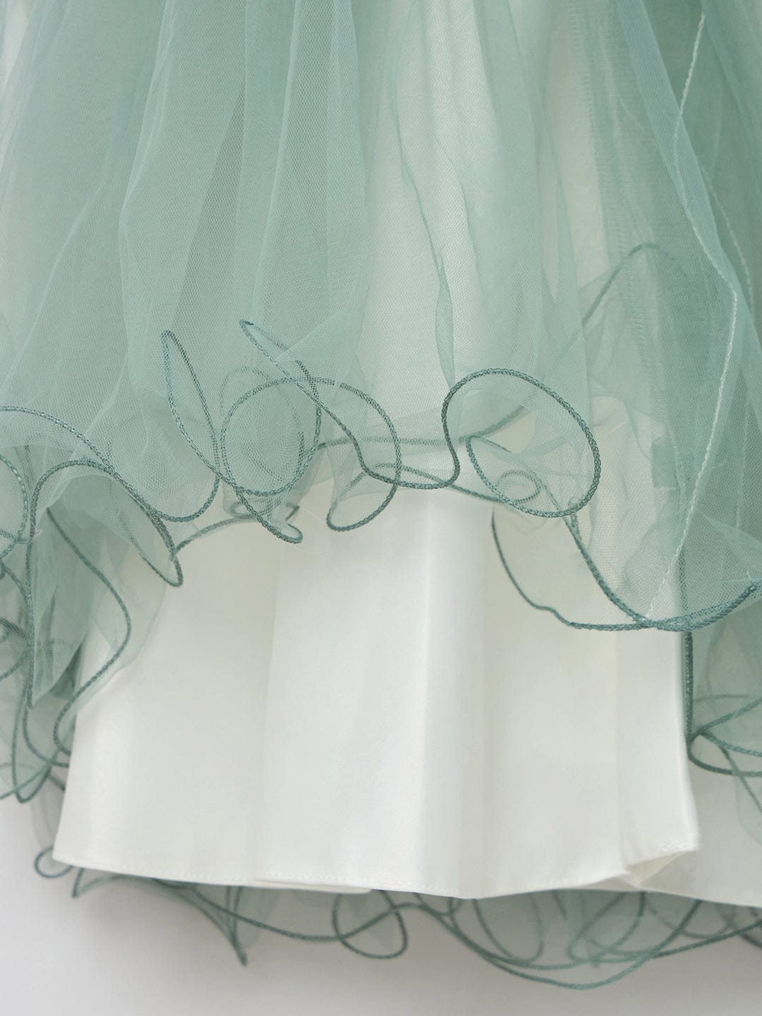 Blue Giraffe Girls Green Solid U Neck Dress