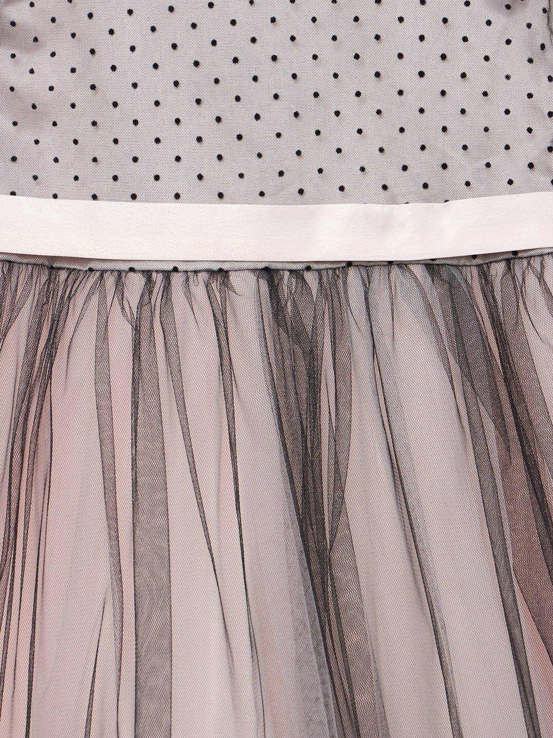 Blue Giraffe Girls Black Solid U Neck Dress