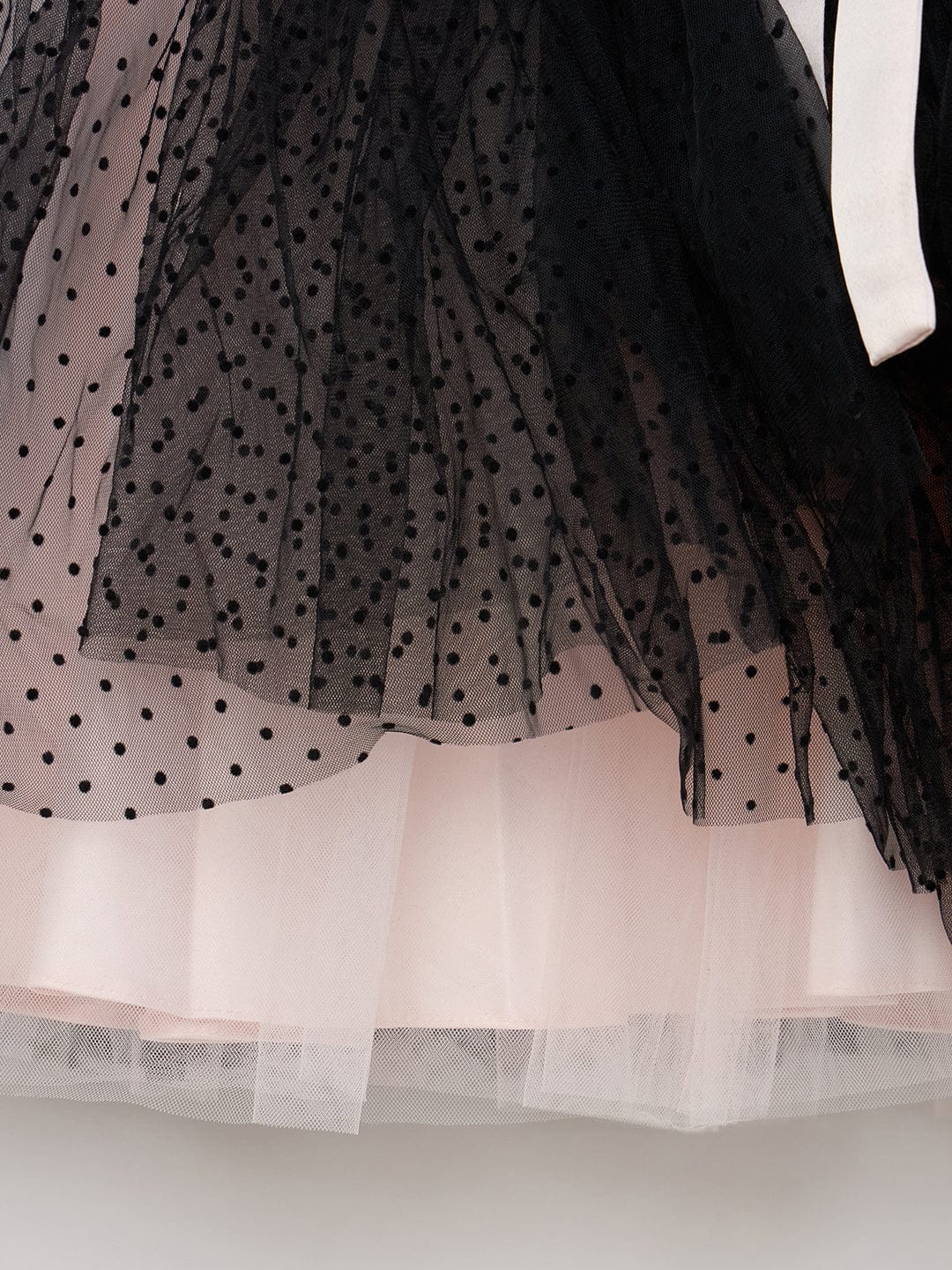 Blue Giraffe Girls Black Solid U Neck Dress