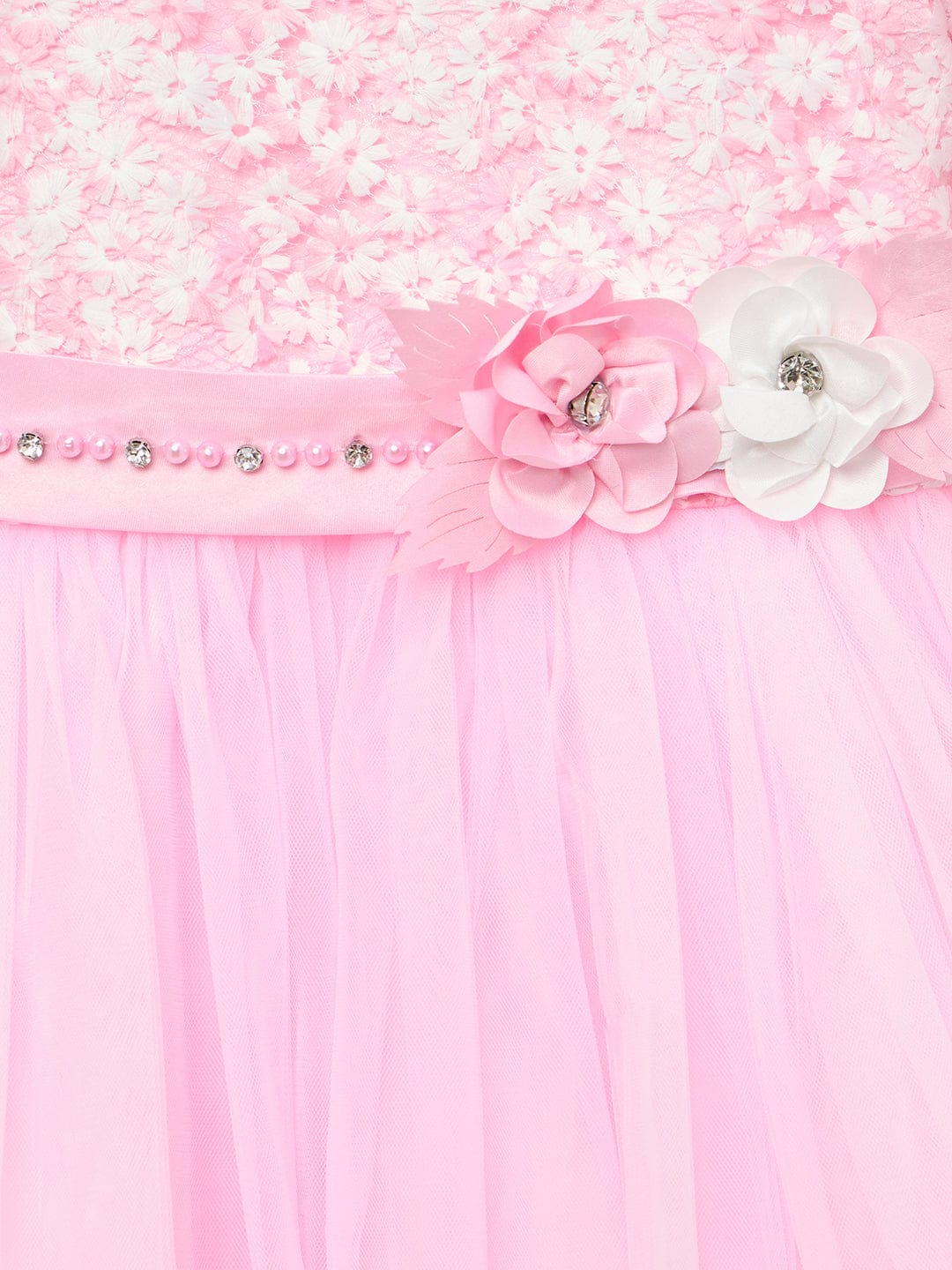 Blue Giraffe Girls Pink Solid U Neck Dress