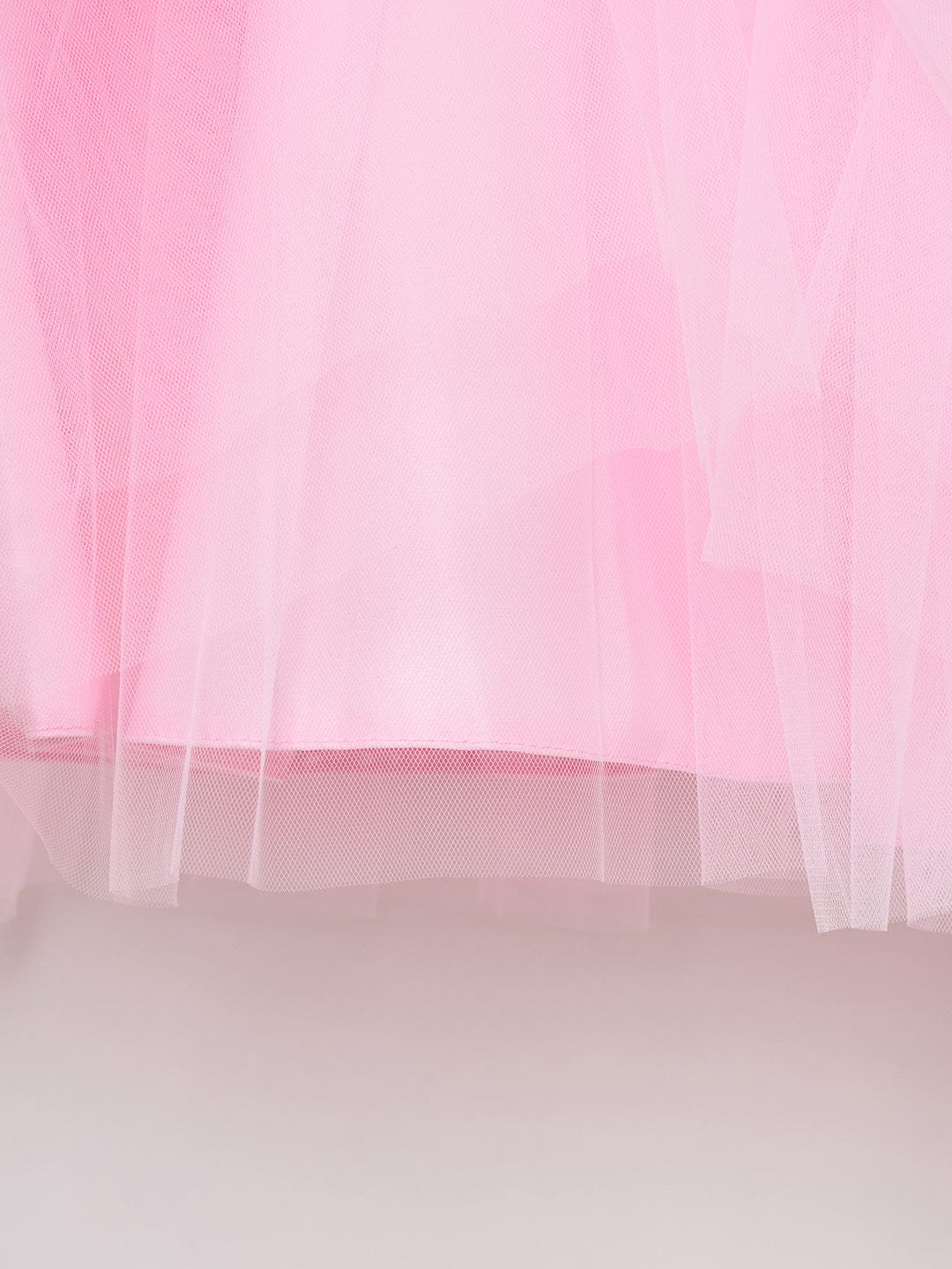 Blue Giraffe Girls Pink Solid U Neck Dress