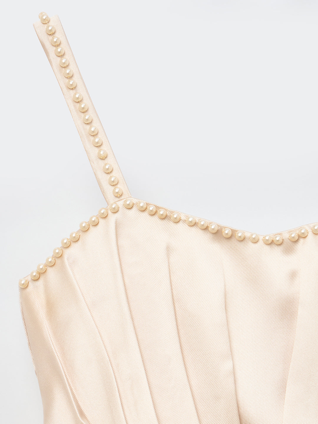 Blue Giraffe Girls Cream Solid Off Shoulder Dress