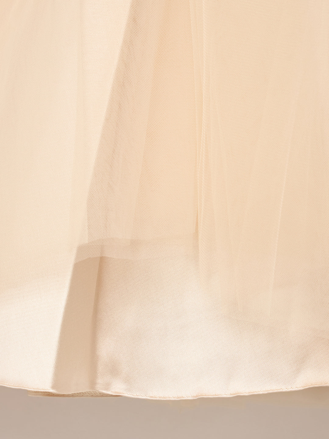 Blue Giraffe Girls Cream Solid Off Shoulder Dress