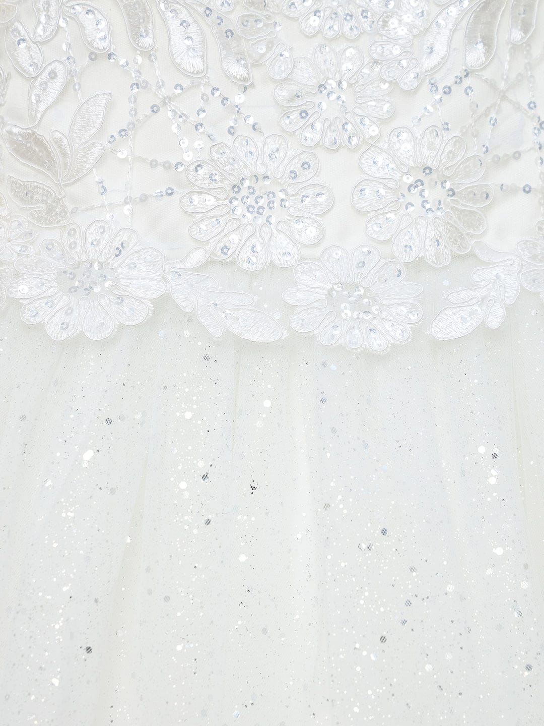 Blue Giraffe Girls White Solid U Neck Dress