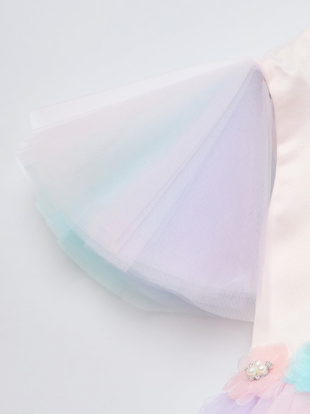 Blue Giraffe Girls Multicolor Solid U Neck Dress