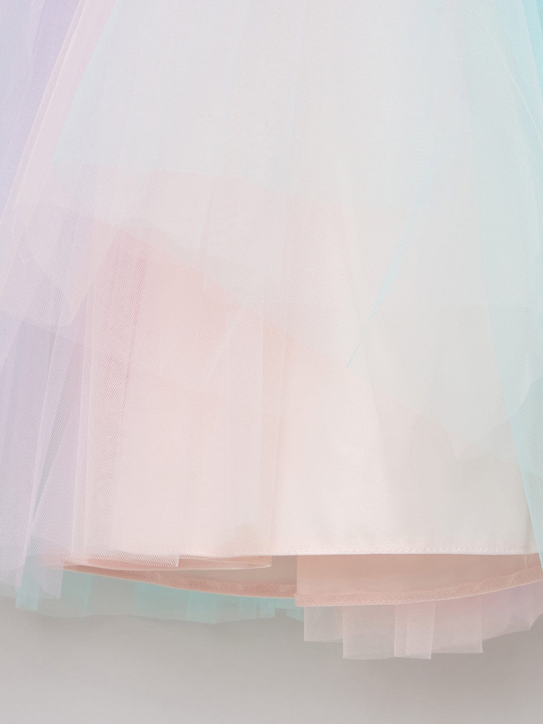 Blue Giraffe Girls Multicolor Solid U Neck Dress