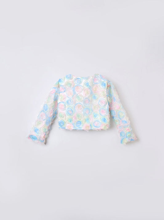 Blue Giraffe Girls Multicolor Solid U Neck Top