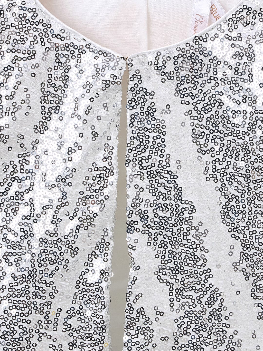 Blue Giraffe Girls Silver Solid U Neck Top