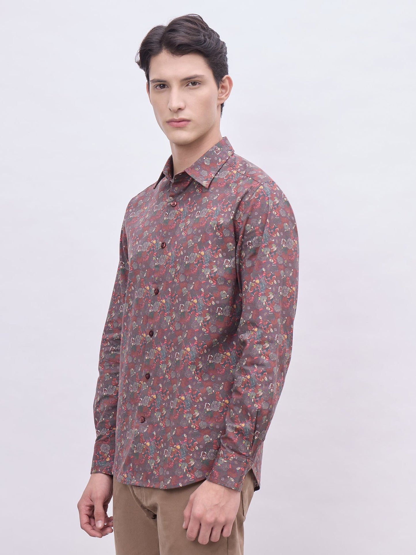 Iconic Men Multicolor Printed Collar Shirt