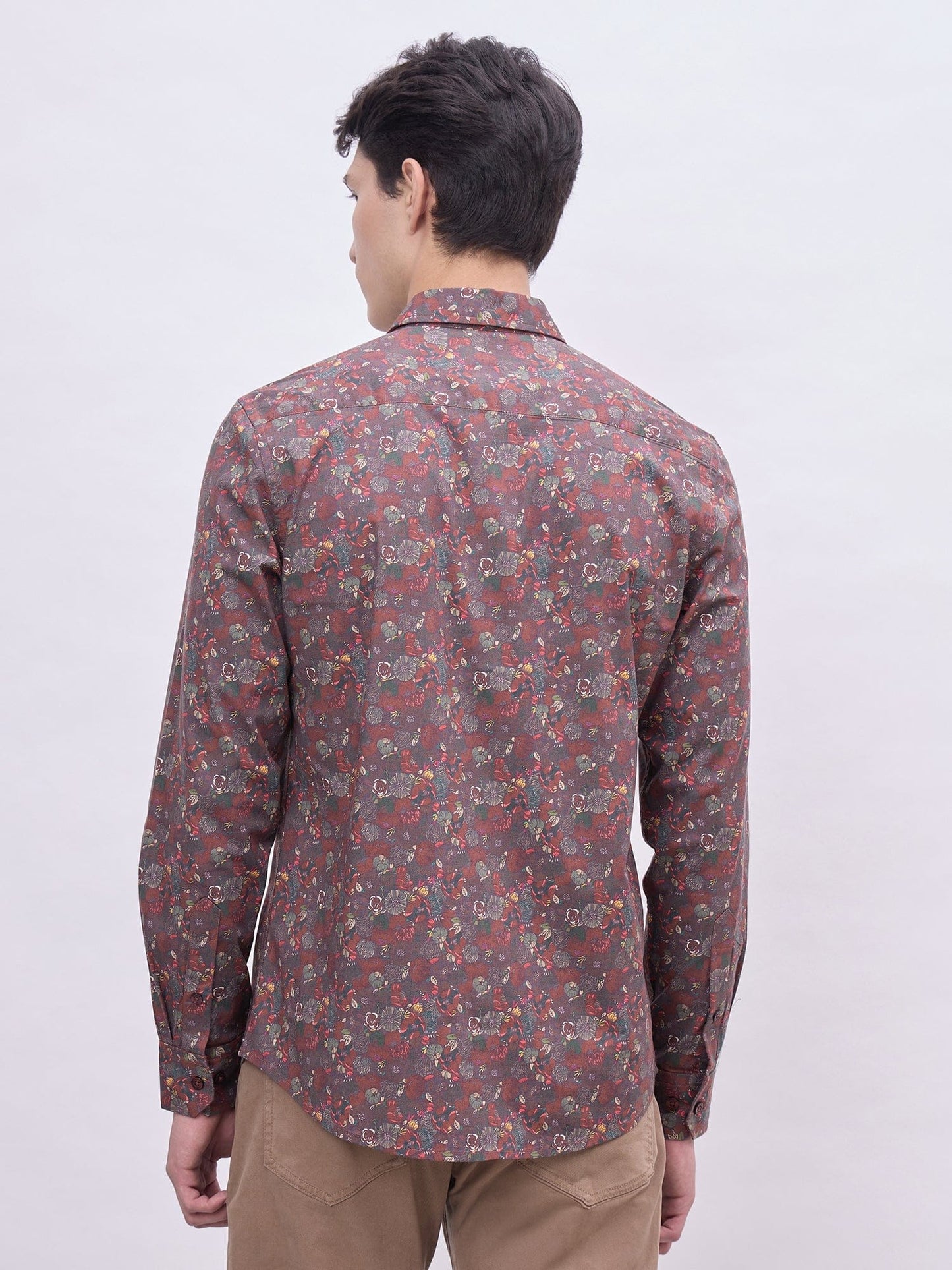Iconic Men Multicolor Printed Collar Shirt