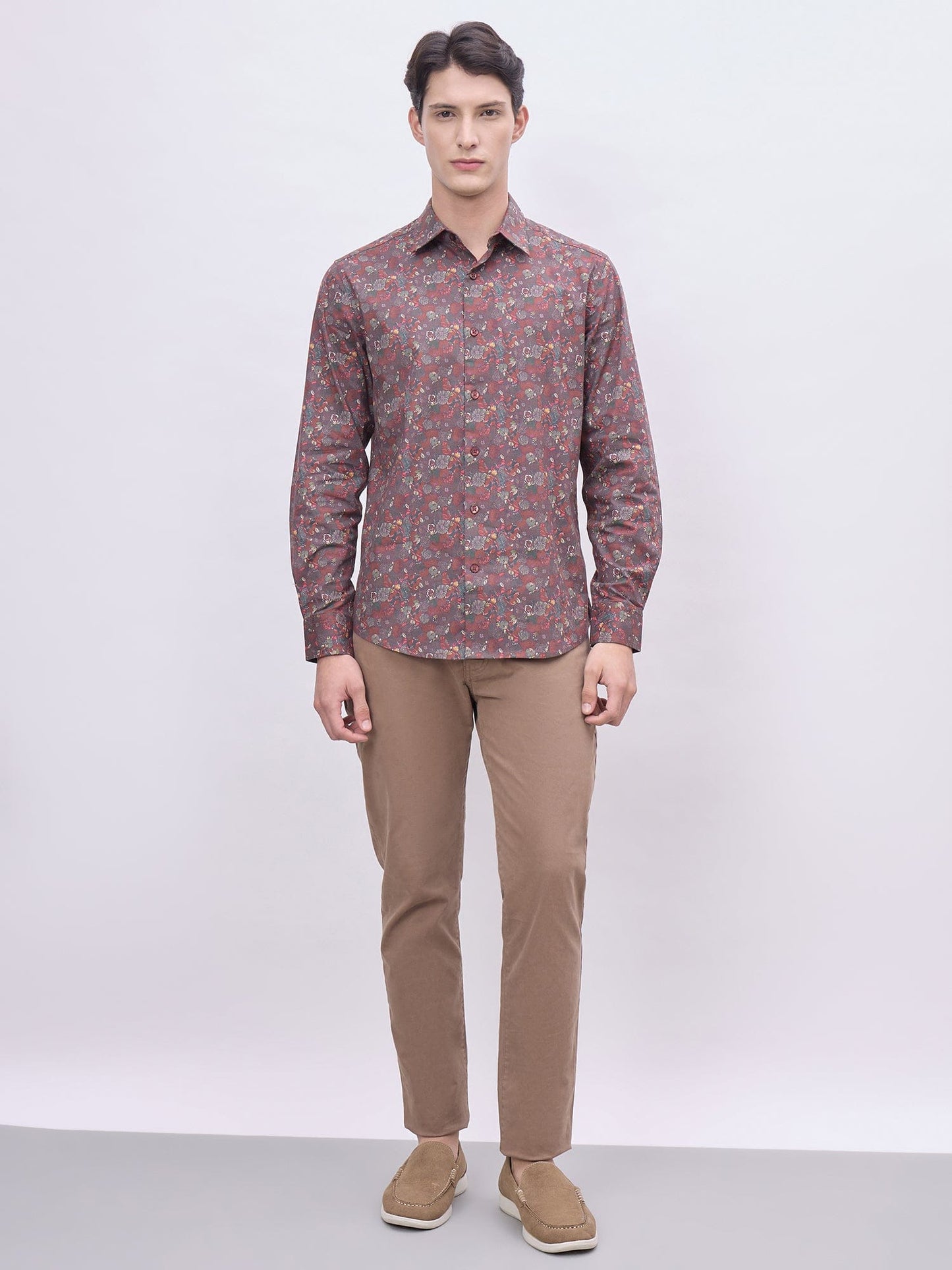 Iconic Men Multicolor Printed Collar Shirt