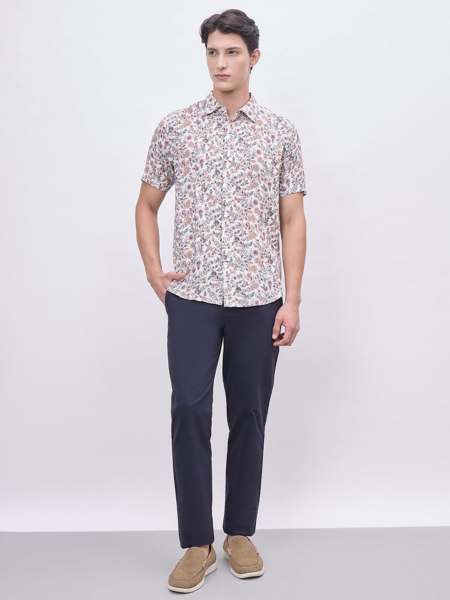 Iconic Men Multicolor Printed Collar Shirt