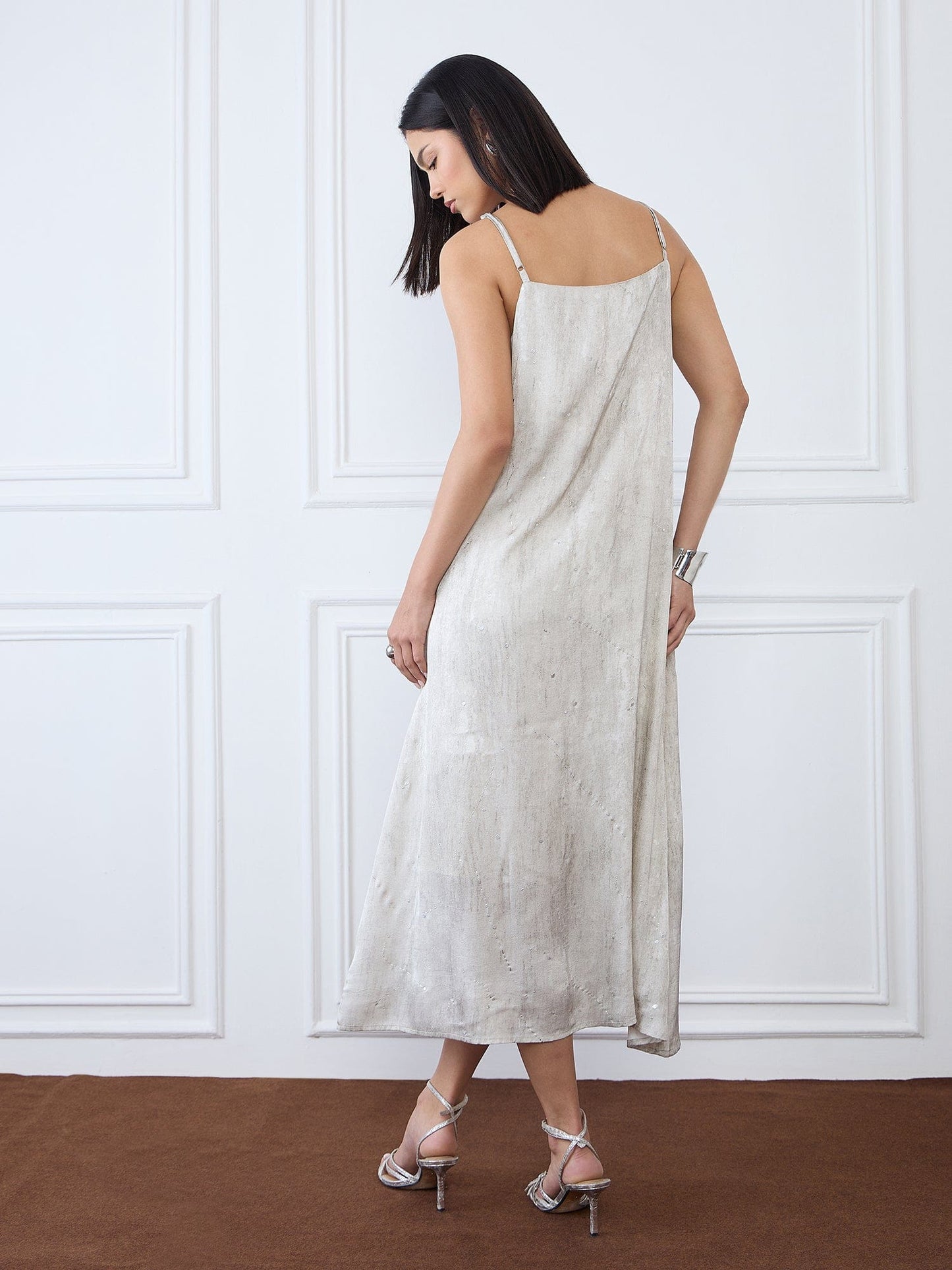 Iconic Women Grey V Neck Dress