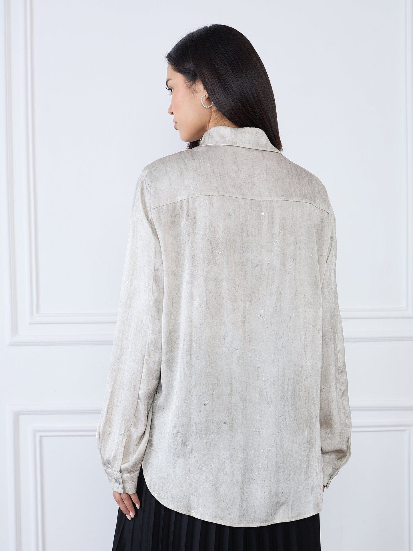 Iconic Women Grey Collar Shirt