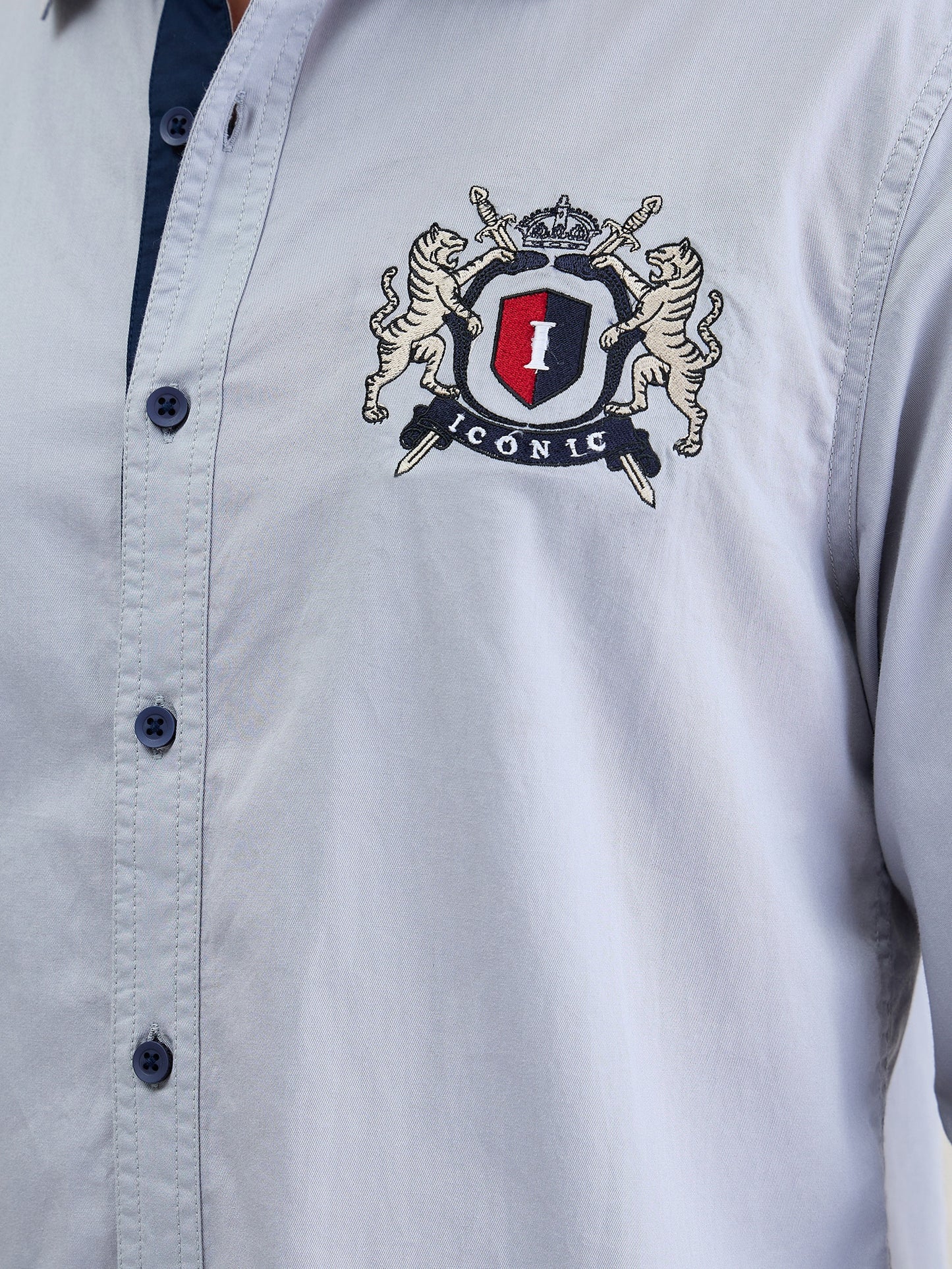 Iconic Men Grey Shirt