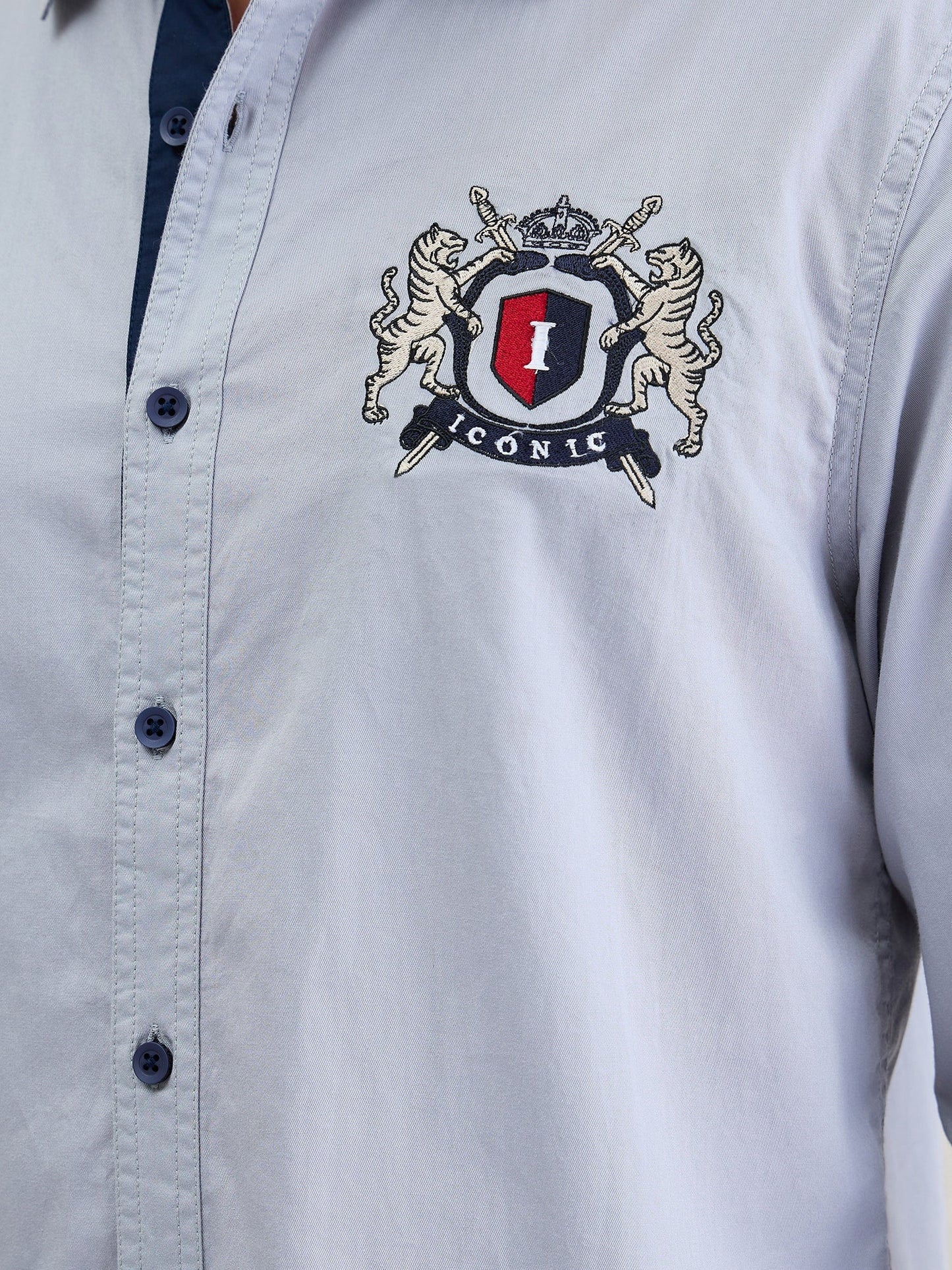 Iconic Men Grey Shirt