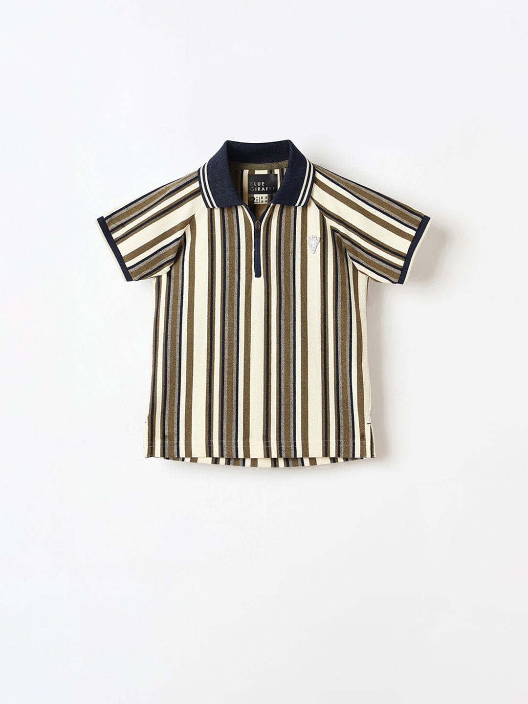 Blue Giraffe Boys White Polo Tshirt