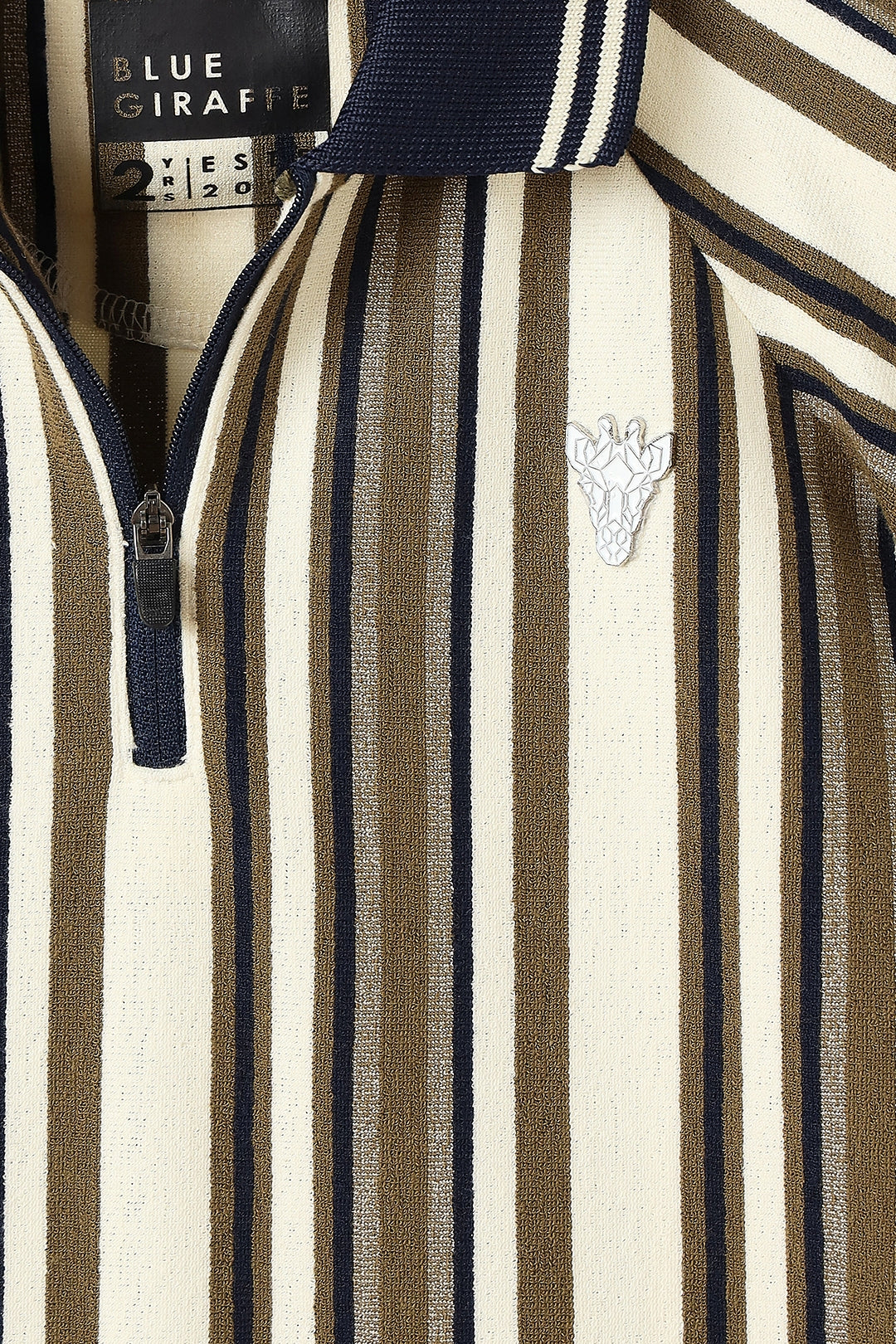 Blue Giraffe Boys White Polo Tshirt