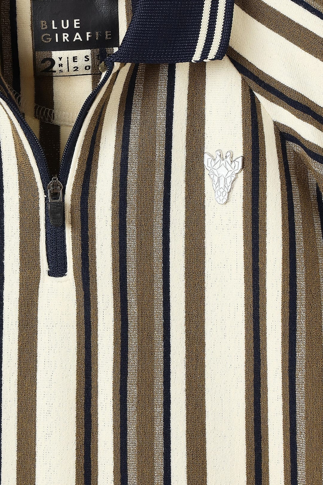 Blue Giraffe Boys White Polo Tshirt