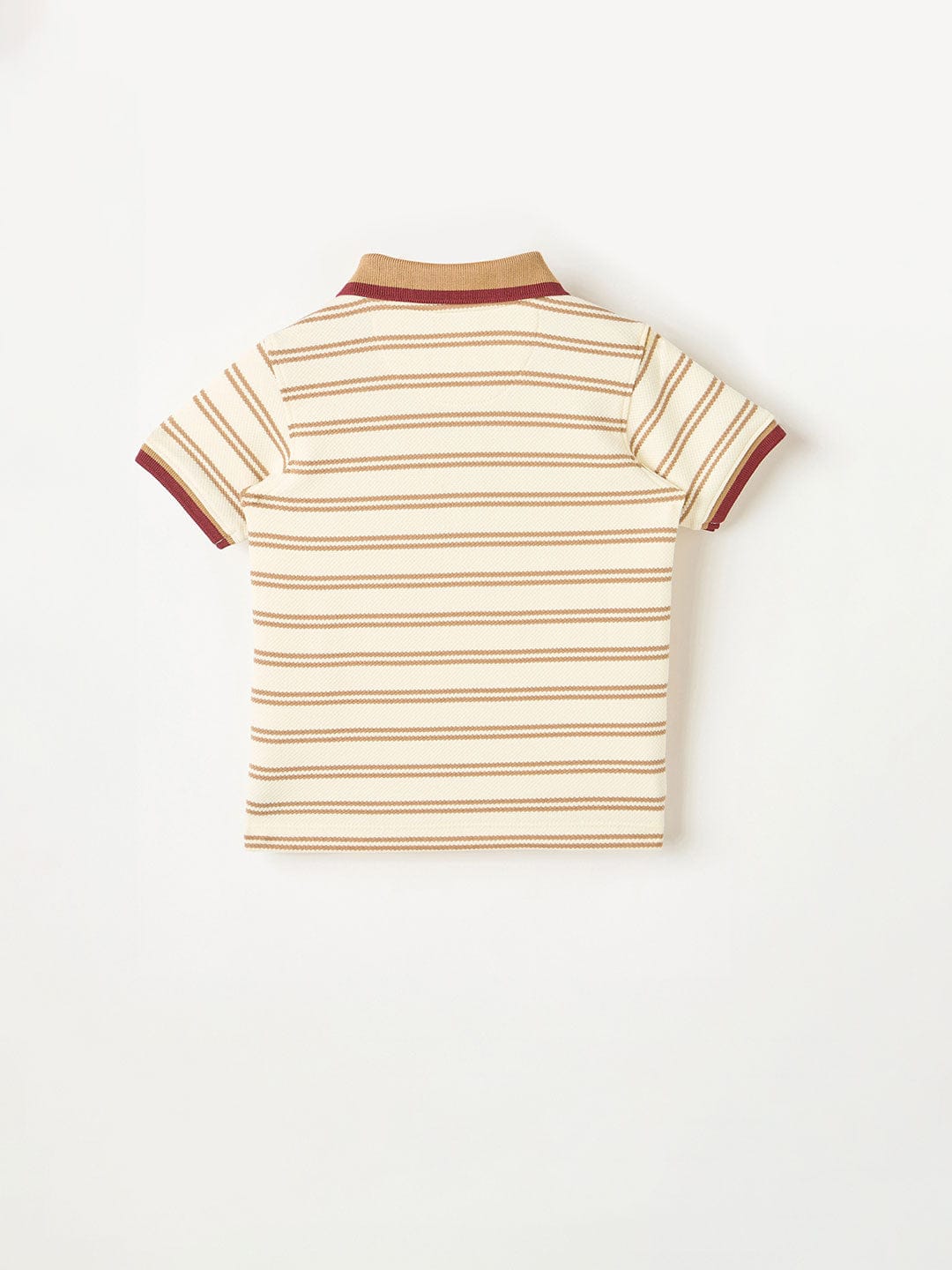 Blue Giraffe Boys White Solid Polo Tshirt