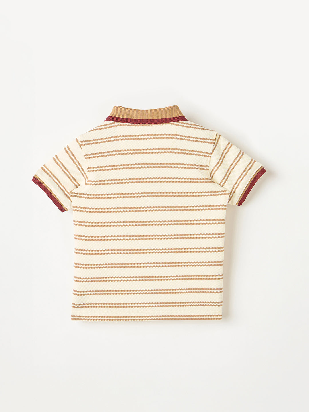 Blue Giraffe Boys White Solid Polo Tshirt