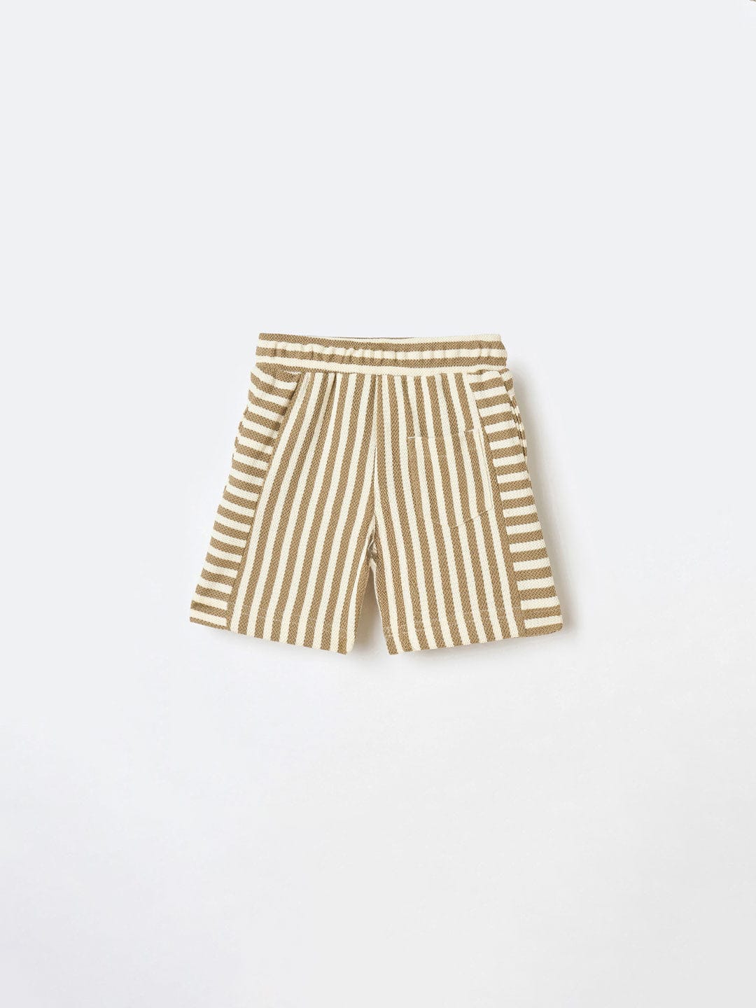 Blue Giraffe Boys White Regular Fit Solid Shorts