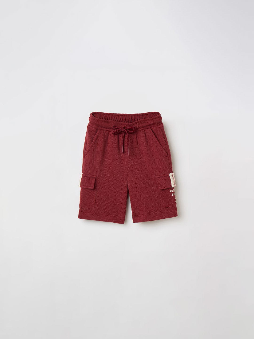 Blue Giraffe Boys Red Regular Fit Solid Shorts