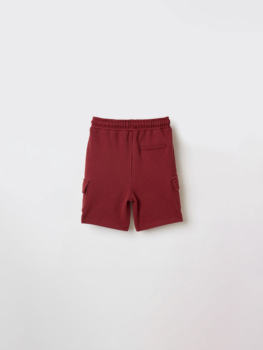 Blue Giraffe Boys Red Regular Fit Solid Shorts