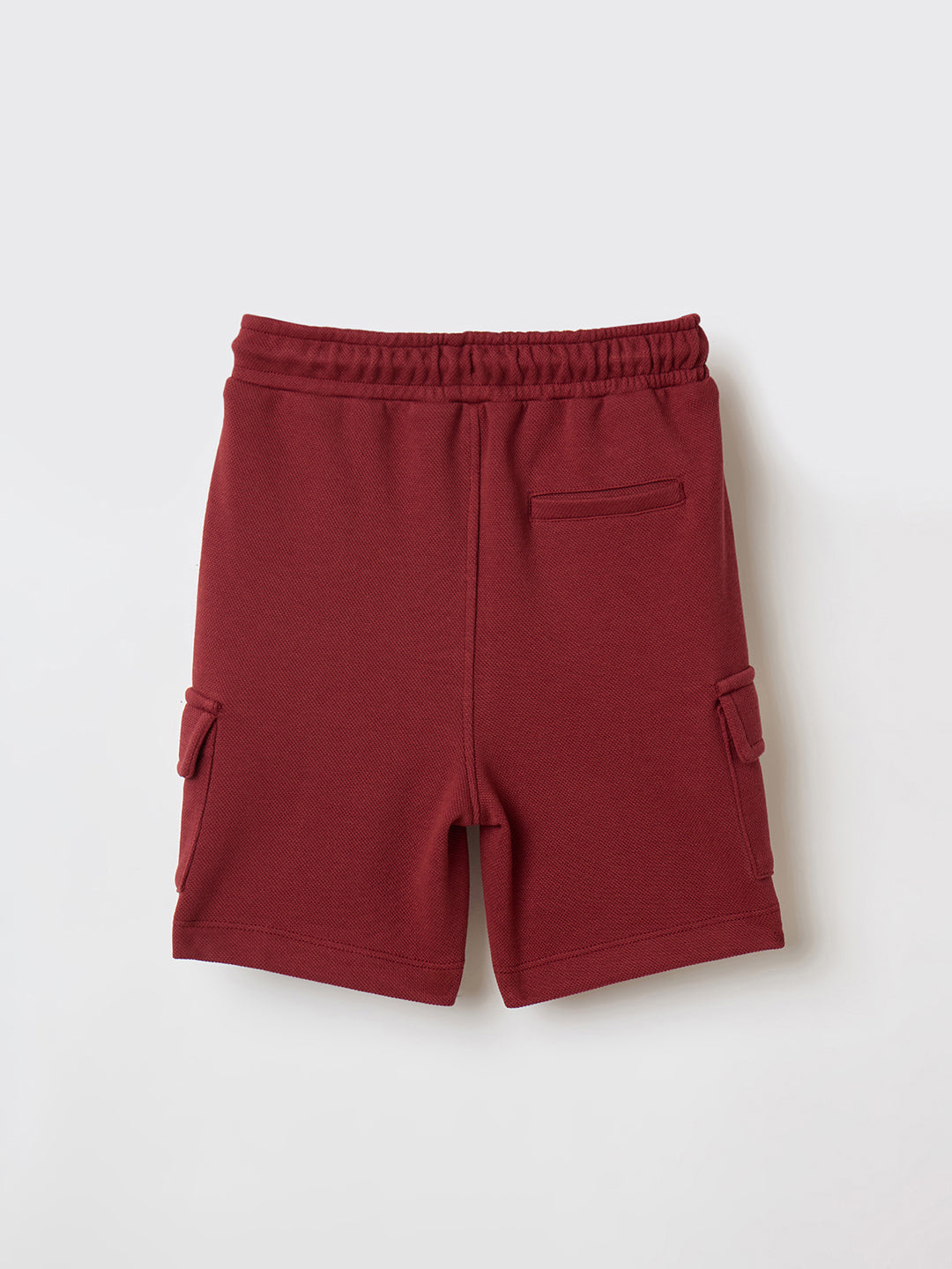 Blue Giraffe Boys Red Regular Fit Solid Shorts