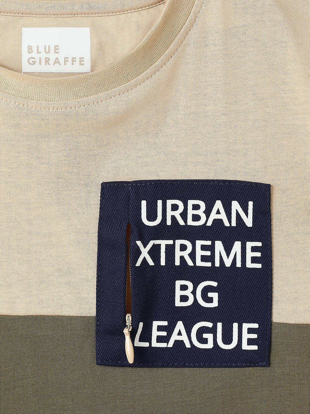 Blue Giraffe Boys Beige Tshirt