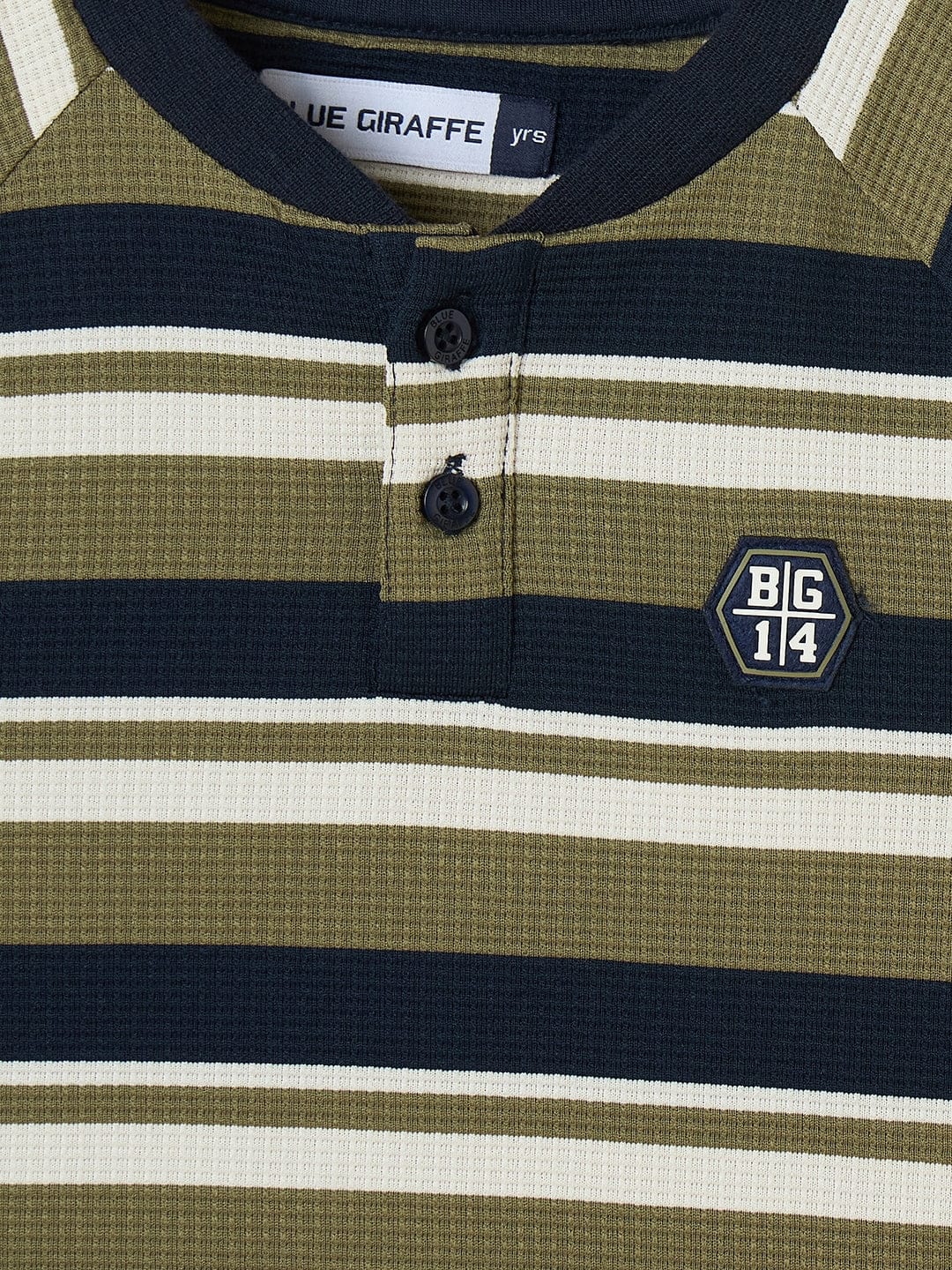 Blue Giraffe Boys Green Solid Tshirt