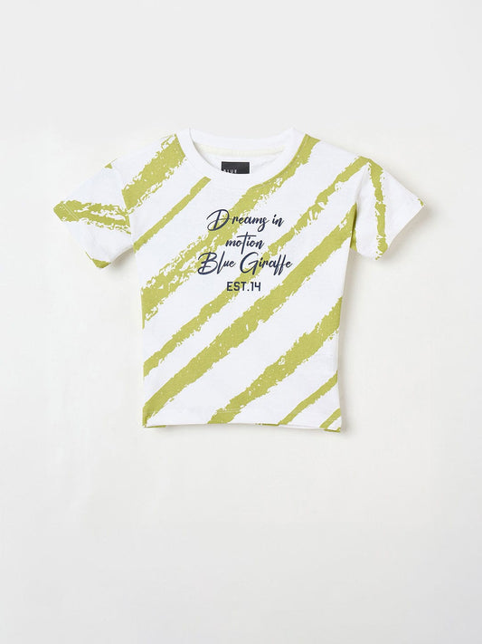 Blue Giraffe Boys Green Tshirt