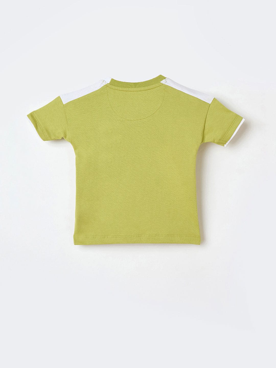 Blue Giraffe Boys Green Solid Tshirt