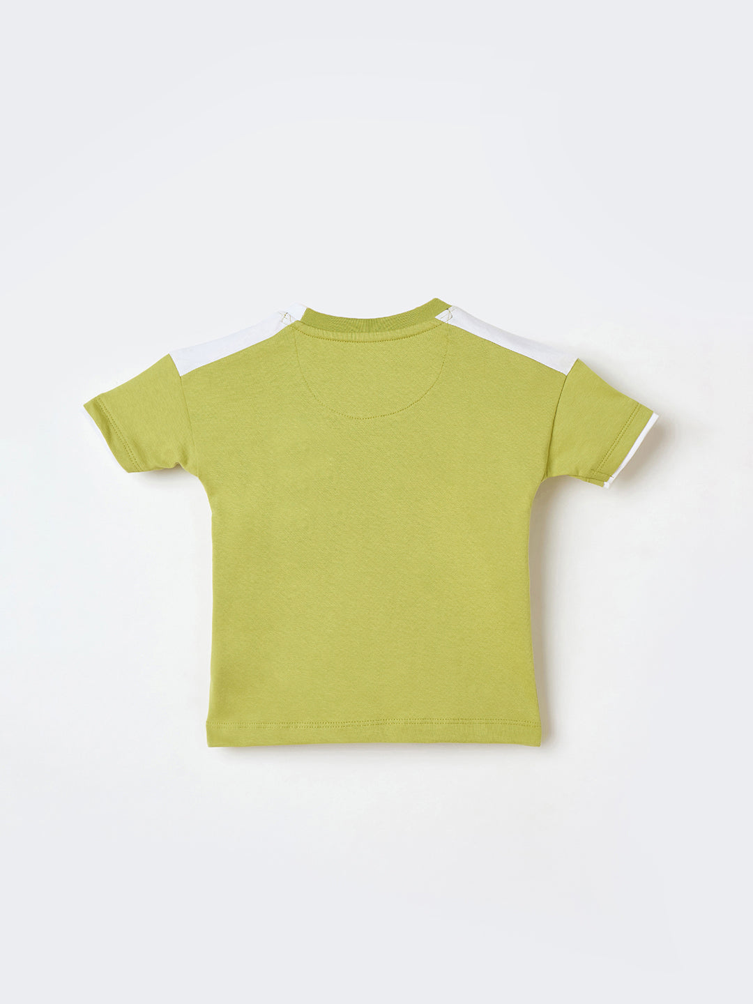 Blue Giraffe Boys Green Solid Tshirt