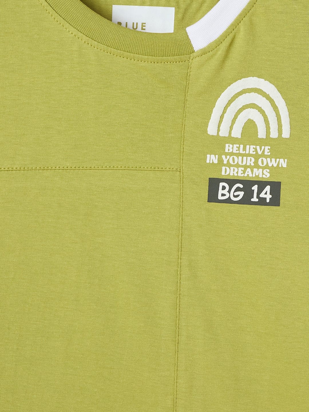 Blue Giraffe Boys Green Solid Tshirt