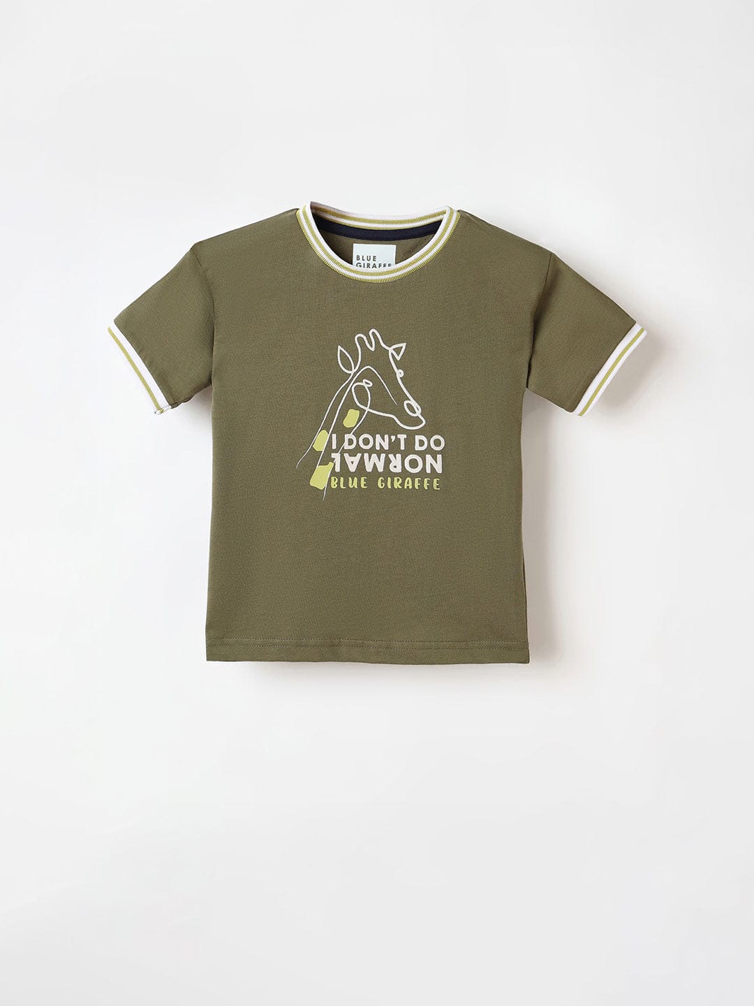Blue Giraffe Boys Green Tshirt