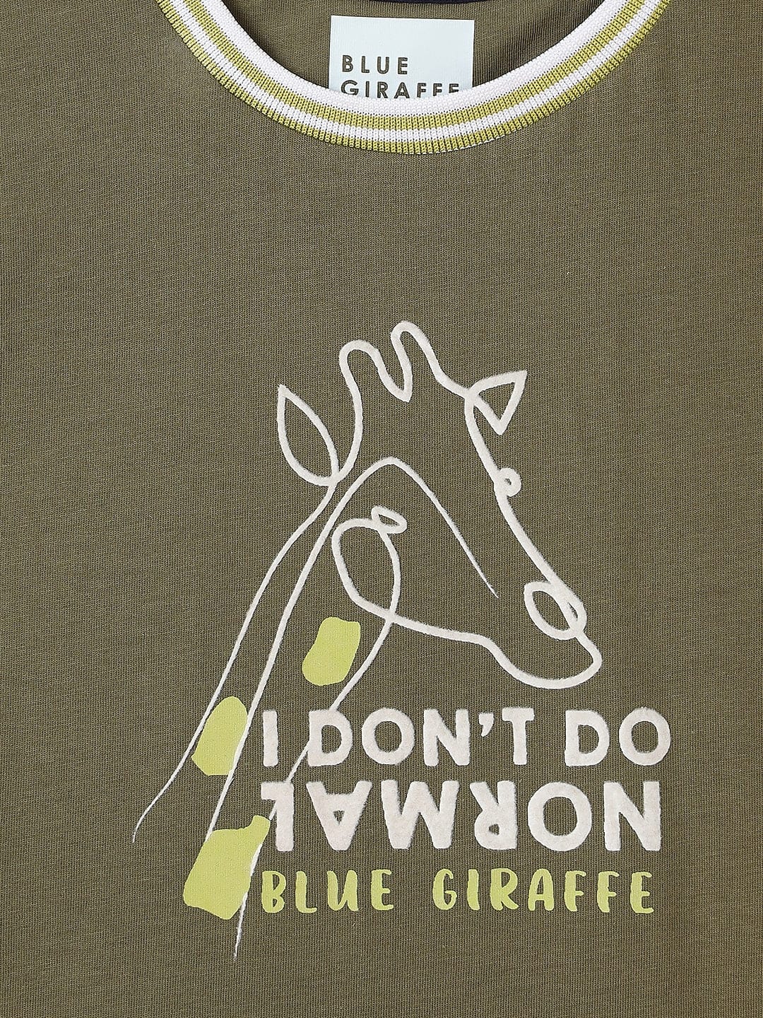 Blue Giraffe Boys Green Tshirt