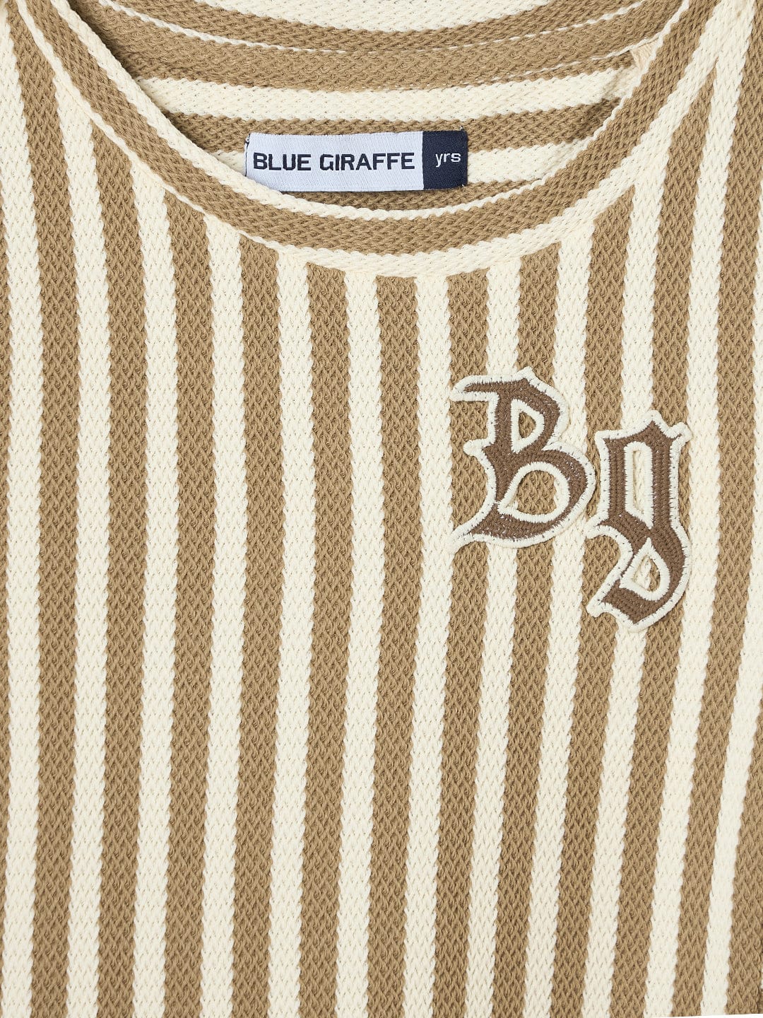 Blue Giraffe Boys White Solid Tshirt