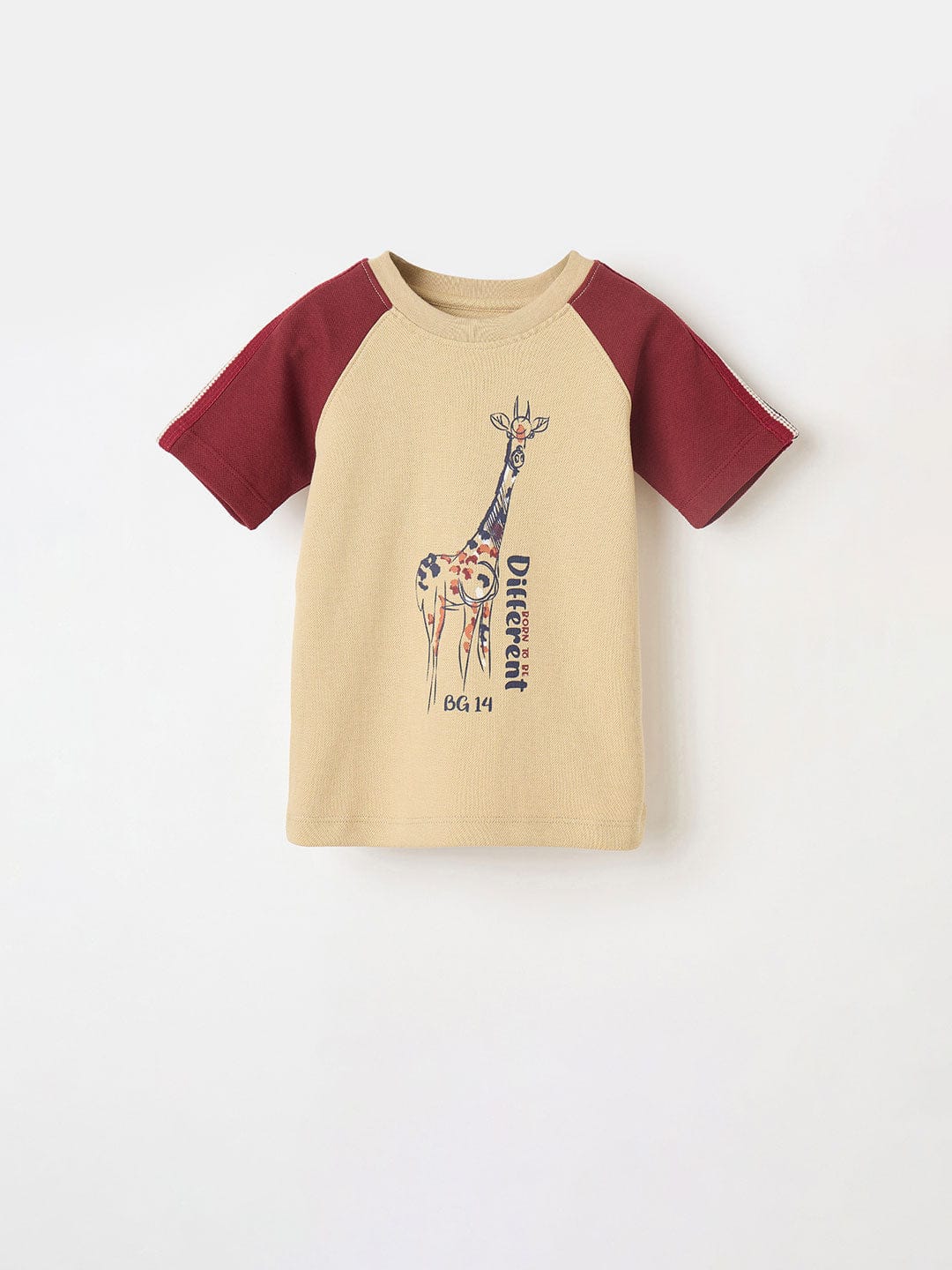 Blue Giraffe Boys Red Solid Tshirt